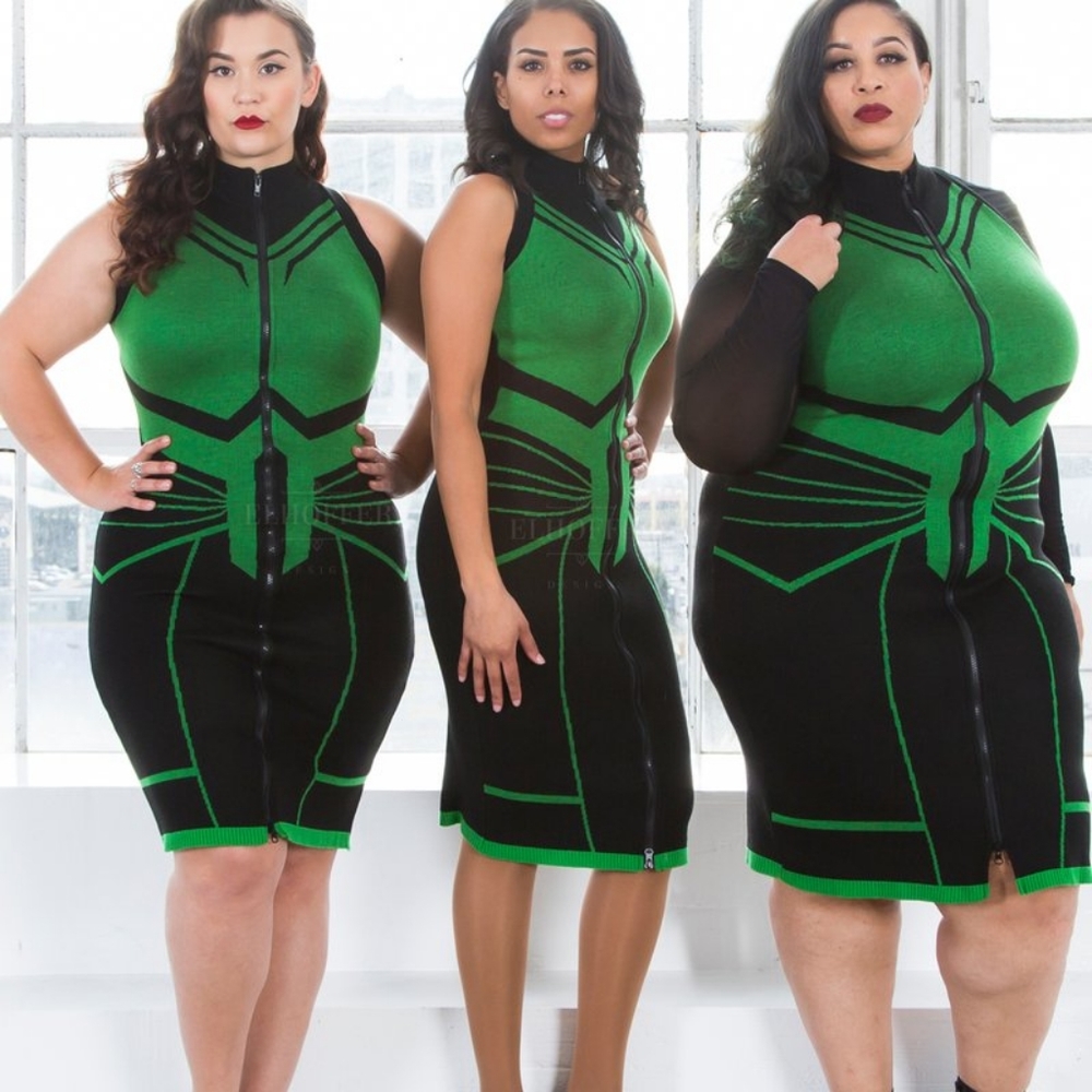 Elhoffer Marvelous Goddess of Death Zipper Sheath Dress 3XL Genuine Rare Retired - Picture 2 of 16